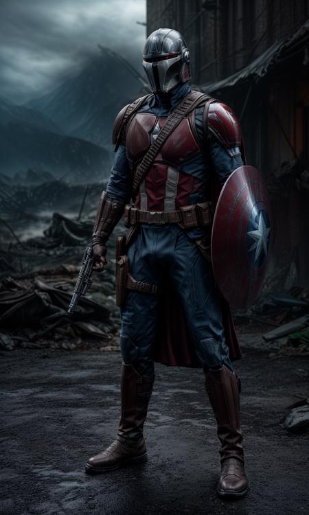 05280-3152921403-Extremely detailed and ultra - realistic full body illustration of Captain America as a Mandalorian, his helmet retaining the tr.png
